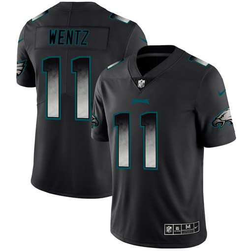 Men Philadelphia Eagles #11 Wentz Nike Teams Black Smoke Fashion Limited NFL Jerseys->new york giants->NFL Jersey
